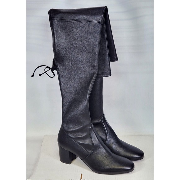Stuart Weitzman Shoes - Stuart Weitzman Genna 60 City Boot Women Size 7 Black Over The Knee Block Heel